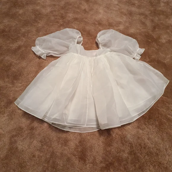 Selkie White Puff Mini Dress - Size XS - Picture 1 of 8